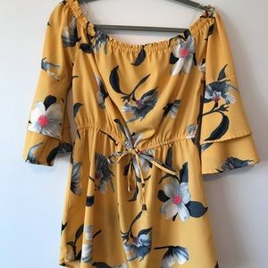 Mustard floral dress